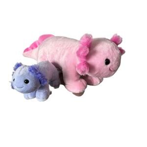 Pair of 2 Build a Bear Axolots! One large one mini. Pink and lavender